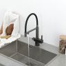 Смеситель для кухни с гибким изливом Gappo G4395-59 оружейная сталь