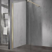 Душевая перегородка VINCEA Walk-In VSW-1H900CLG, 900*2000, матовый золотой, стекло прозрачное