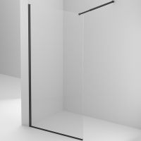 Душевая перегородка BelBagno Kraft 80 KRAFT-L-1-80-C-NERO профиль Черный матовый стекло прозрачное