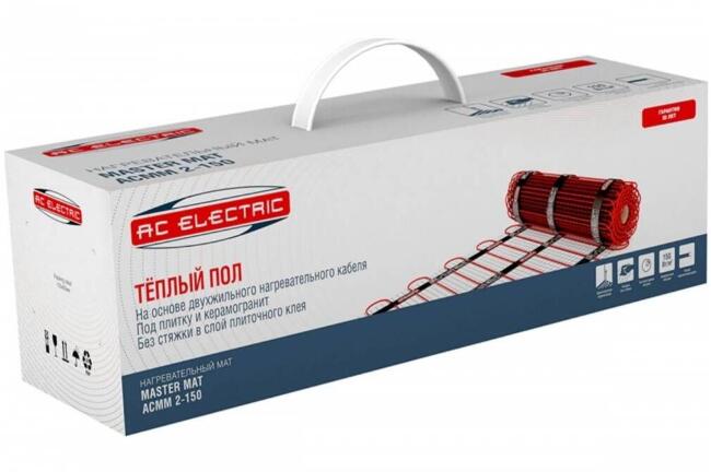 Мат нагревательный AC ELECTRIC ACMM 2-150-3 купить в Москве по цене 4 150 руб.