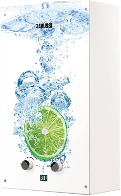 Колонка газовая Zanussi GWH 10 Fonte Glass Lime купить в Москве по цене 10 990 руб.