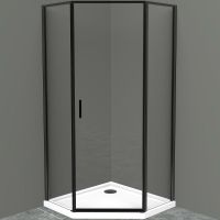 Душевой уголок BelBagno Uno 90х90 UNO-195-P-1-90-C-NERO профиль Черный матовый стекло прозрачное