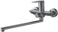 Смеситель для ванны HAIBA HB22505-3, длинный излив, латунь, оружейная сталь